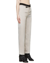 Женские серые шелковые брюки от Maison Margiela