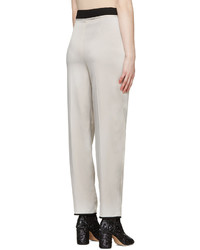 Женские серые шелковые брюки от Maison Margiela