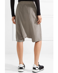 Женские серые шелковые шорты-бермуды от Rick Owens