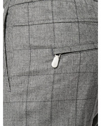 Мужские серые шерстяные брюки в шотландскую клетку от Eleventy