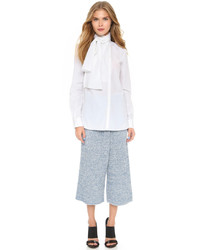 Серые шерстяные брюки-кюлоты от Thakoon