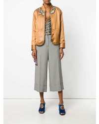 Серые шерстяные брюки-кюлоты от Marco De Vincenzo