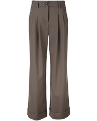 Женские серые шерстяные брюки от Giorgio Armani