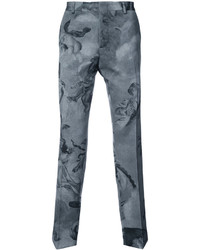 Мужские серые шерстяные брюки от Moschino