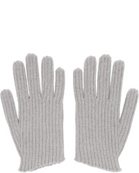 Женские серые шерстяные вязаные перчатки от MM6 MAISON MARGIELA