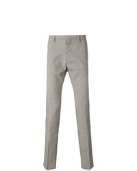 Мужские серые шерстяные классические брюки с узором "гусиные лапки" от DSQUARED2