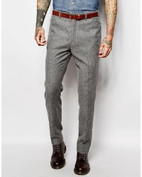 Мужские серые шерстяные классические брюки от Asos
