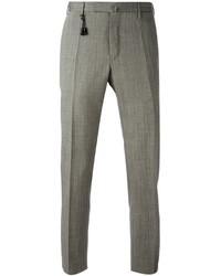Мужские серые шерстяные классические брюки от Incotex