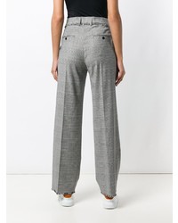 Серые широкие брюки в клетку от MSGM
