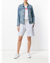 Женские серые шорты-бермуды с вышивкой от Nil & Mon