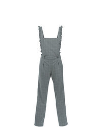 Серые штаны-комбинезон с принтом