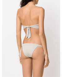 Серый бикини-топ с рюшами от Amir Slama