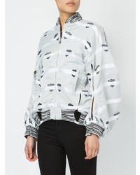 Женский серый бомбер с принтом от Anrealage