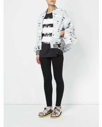 Женский серый бомбер с принтом от Anrealage