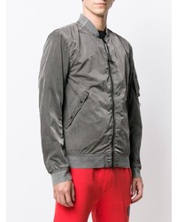 Мужской серый бомбер с принтом от CP Company