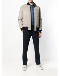 Мужской серый бомбер от Barba