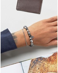 Мужской серый браслет из бисера от Icon Brand