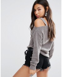 Женский серый вязаный вязаный свитер от Boohoo