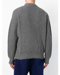 Мужской серый вязаный кардиган от MSGM