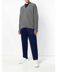 Мужской серый вязаный кардиган от MSGM