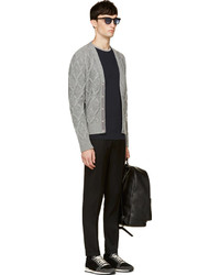 Мужской серый вязаный кардиган от Moncler