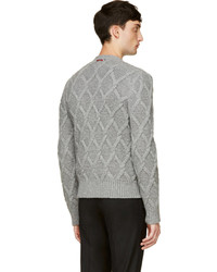 Мужской серый вязаный кардиган от Moncler