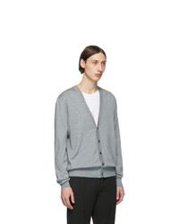 Мужской серый вязаный кардиган от Maison Margiela