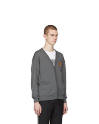 Мужской серый вязаный кардиган от Moschino