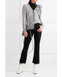 Женский серый вязаный кардиган от MM6 MAISON MARGIELA