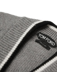 Мужской серый вязаный кардиган от Tom Ford