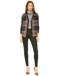 Серый вязаный короткий свитер от MCQ