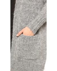 Женский серый вязаный открытый кардиган от DKNY