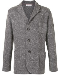 Мужской серый вязаный пиджак от Brunello Cucinelli