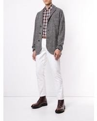 Мужской серый вязаный пиджак от Brunello Cucinelli