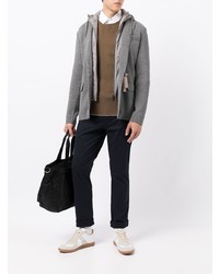 Мужской серый вязаный пиджак от Herno