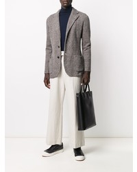 Мужской серый вязаный пиджак от Lardini