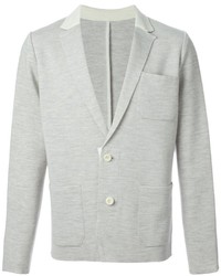 Мужской серый вязаный пиджак от Sacai