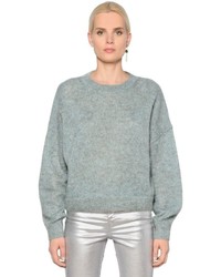 Серый вязаный свитер из мохера
