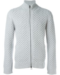 Мужской серый вязаный свитер на молнии от Lanvin