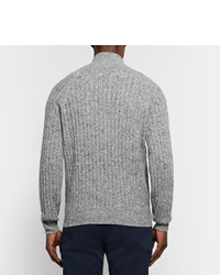Мужской серый вязаный свитер на молнии от Brunello Cucinelli