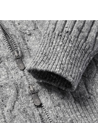 Мужской серый вязаный свитер на молнии от Brunello Cucinelli