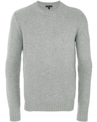 Мужской серый вязаный свитер с круглым вырезом от Belstaff
