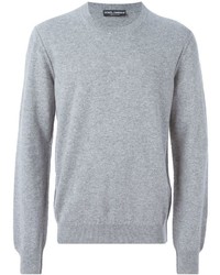 Мужской серый вязаный свитер с круглым вырезом от Dolce & Gabbana