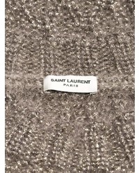 Женский серый вязаный свитер от Saint Laurent