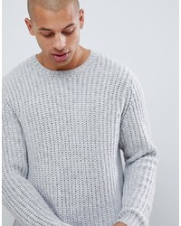 Мужской серый вязаный свитер от ASOS DESIGN