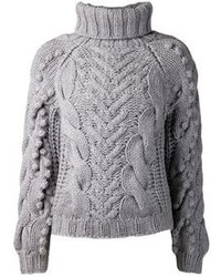 Женский серый вязаный свитер от Barbara Bui