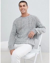 Мужской серый вязаный свитер от Bellfield