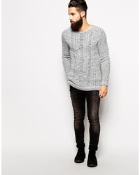 Мужской серый вязаный свитер от Asos