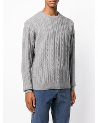 Мужской серый вязаный свитер от Hackett