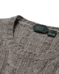 Мужской серый вязаный свитер от Incotex